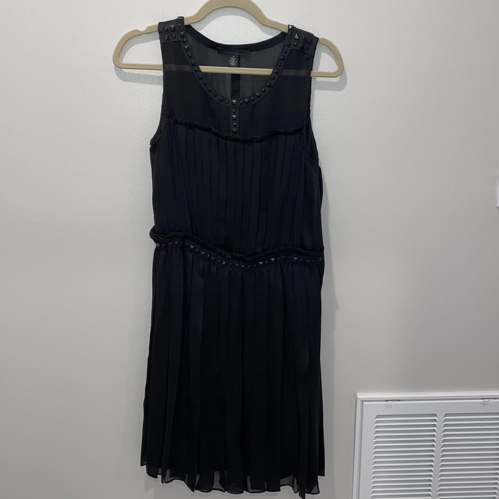 100% silk Kenneth Cole black pleated dress